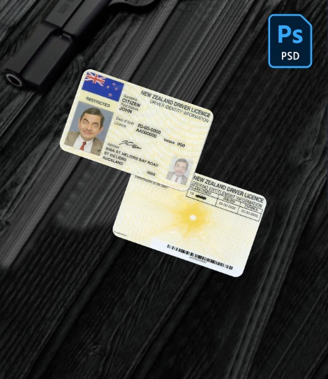 New Zealand driving license PSD